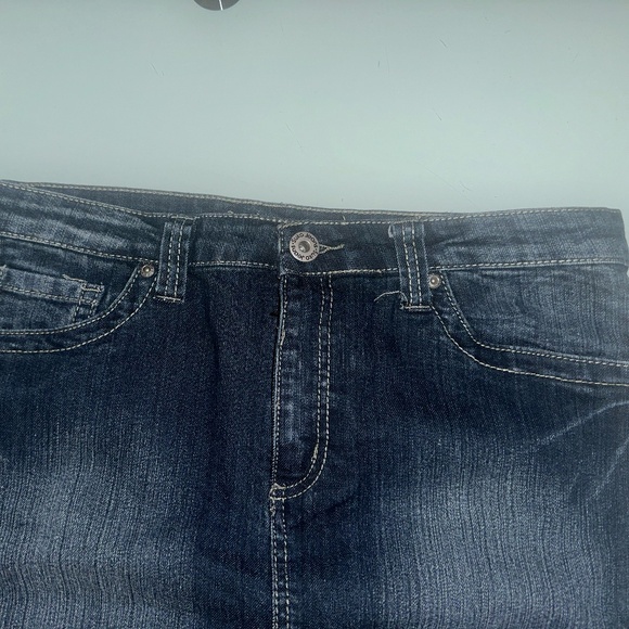 Suko Denim Jean Skirt with Embellishments on the Back Pockets ~ 10 - Picture 4 of 7